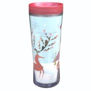Starbucks 2010 Christmas Deer Holiday Travel Tumbler Glass